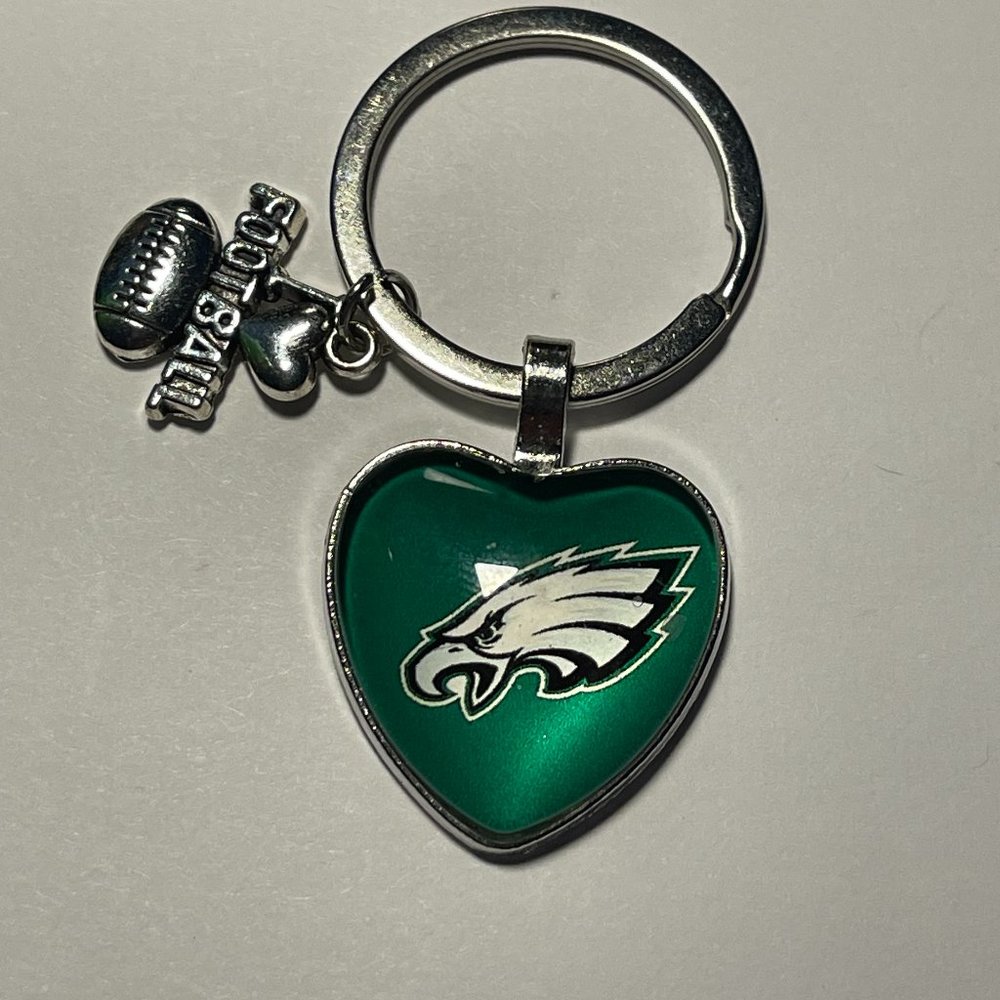 PHILADELPHIA EAGLES NFL I Love Football Keychain NEW!!